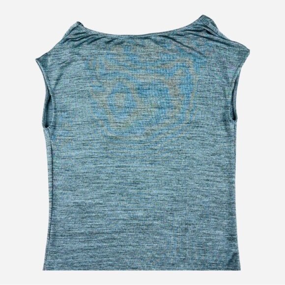 Rickis Cowl Neck Sleeveless Shirt Blue Merle Size L - Picture 6 of 6